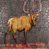 Les Thomas, Animal Painting #016-1348 [Elk], 2016, oil on canvas