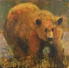 Les Thomas, Animal Painting [AP #04-3514], 2004, encaustic on wood board