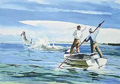 Chet Reneson, Well Hooked, watercolour on paper