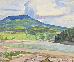 Carl Rungius, Above the Canyon, 1950, oil on canvas board
