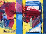 Dennis Burton, Untitled - Reds, Blues and Yellows, 1992, gouache on paper