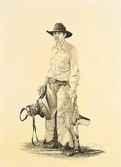 Henri de Groot, Saddle Bronc, graphite on paper