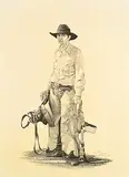 Henri de Groot, Saddle Bronc, graphite on paper