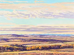 William Duma, Alberta View, acrylic on canvas board