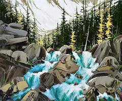 Allan Dunfield, Near the Source [Yoho National Park], 2010, oil on canvas