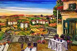 Maya Eventov, Untitled - Terrace in Bloom, 2005, acrylic on canvas