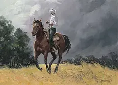 Richard Audley Freeman, Stormy Weather, oil on wood board