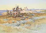 John Wade Hampton, Buffalo Scouts, 1980, watercolour on paper