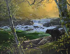Mark Hobson, Black Bear at the Fishing Hole, 2001, acrylic on wood board