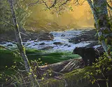 Mark Hobson, Black Bear at the Fishing Hole, 2001, acrylic on wood board