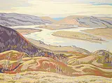 A. Y. Jackson, Junction of the Peace and Smoky Rivers, 1953, colour silkscreen on wood board