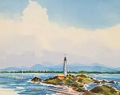 Robert Newton Hurley, Untitled - Fisgard Lighthouse, 1972, watercolour on paper