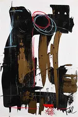 Fabienne Leydecker, Abstract 090 [Blue Moon], mixed media on canvas
