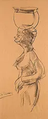 Arthur Lismer, Untitled - Portrait of a Woman, charcoal on paper