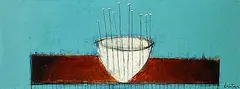 Danielle Lanteigne, Marguerites en Bleu, 2005, acrylic on canvas