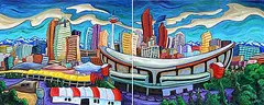 Fred Peters, Calgary [Diptych], 2003, acrylic on canvas