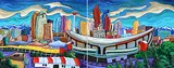 Fred Peters, Calgary [Diptych], 2003, acrylic on canvas