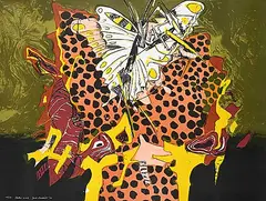 Jack Shadbolt, Captive White #105/150, 1993, colour silkscreen on paper