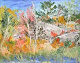 Bruce Steinhoff, Georgian Bay Shoreline with Birches, oil on canvas