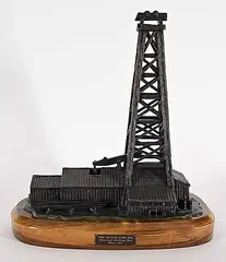 Don Toney, The Quest for Oil [Cabletool Drilling Rig circa 1915] #AP/30, 1994, bronze sculpture