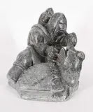 Jimmy Inaruli Arnamissak, Untitled - Woman With Ulu, grey stone carving