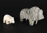Barnabus Arnasungaaq, Muskox [and Bear], stone and bone carvings