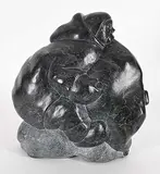 Thomassee Echalook, Untitled - Blowing the Avatak, black stone carving