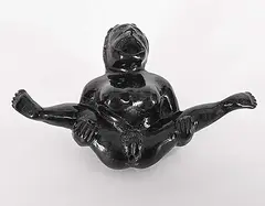 Isacci Etidlui, Untitled - Nude Pipe, grey stone carving