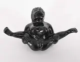 Isacci Etidlui, Untitled - Nude Pipe, grey stone carving