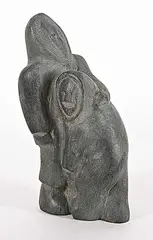 Ada Eyetoaq, Untitled - Intimate Embrace, grey stone carving