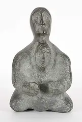 Tuna Iquliq, Untitled - Shaman Man, green stone carving
