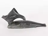 Naulaq Kanayuk, Untitled - Bird Eating Char, grey stone carving