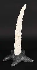 Untitled - Tusk Totem by Pierre Karlik, bone and stone carving, sold Mar 2025