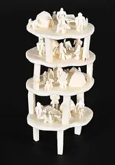 Johnny Kasudluak, Untitled - Four Storeys Of Life, bone carving