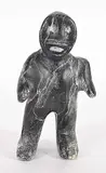 John Kavik, Untitled - Inuk in Awe, grey stone carving