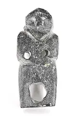 John Kavik, Untitled - Solemn Inuk, grey stone carving
