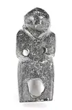 John Kavik, Untitled - Solemn Inuk, grey stone carving