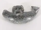 Peter Komak, Untitled - Bear Eating Seal, grey stone carving