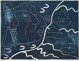 George Littlechild, Eastern Indians Beware #1/1, 1987, colour monoprint on paper