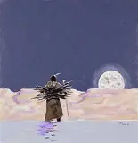 Terry McCue, Untitled - Gathering Wood, oil on wood board