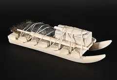 Seetee Natsiapik, Untitled - Sled, stone and bone sculpture
