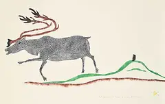 William Noah, Fat Caribou #A/P IV/IV, 1971, colour stencil on paper