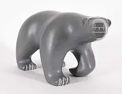 David Ruben Piqtoukun, Untitled - Big Grey Bear, 1979, grey stone carving