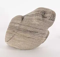 David Ruben Piqtoukun, Untitled - Snowy Owl, 1975, grey stone carving