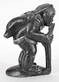 Levi Qumaluk, Untitled - Stuck, black stone carving