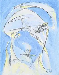 Joseph Sanchez, He has a Good Heart, 2019, acrylic and conte on canvas