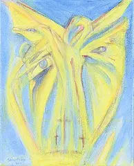 Joseph Sanchez, Bird Prayers, 2019, acrylic and conte on canvas