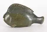 Lucassie Tukai, Old Fish, 1953, green stone carving