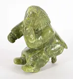 Annie Tunnillie, Untitled - The Defecator II, 1991, green stone carving