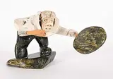 Nuyalia Tunnillie, Untitled - Drummer, stone, bone and wood carving